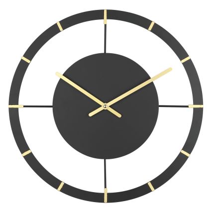 Eglo - Wand klok 1xAA diameter 40 cm zwart/goud