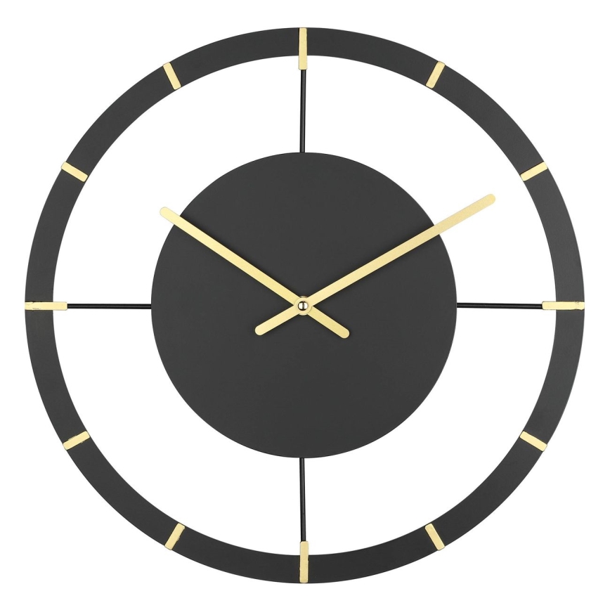 Eglo - Wand klok 1xAA diameter 40 cm zwart/goud