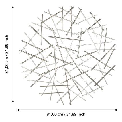 Eglo -  wand decoratie diameter 81 cm mat chroom
