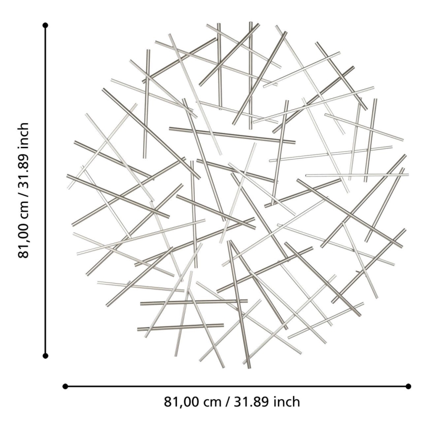 Eglo -  wand decoratie diameter 81 cm mat chroom