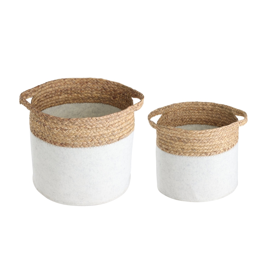 Eglo 426584 - Set van 2 decoratieve manden NANAE 30x31 cm wit/beige