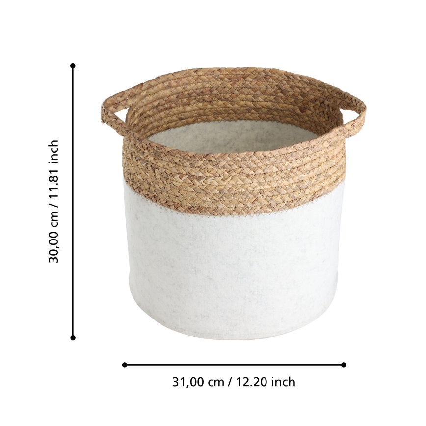 Eglo 426584 - Set van 2 decoratieve manden NANAE 30x31 cm wit/beige