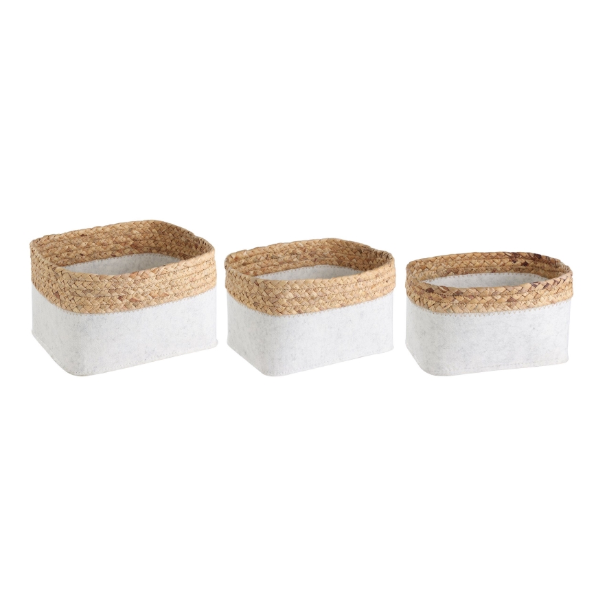 Eglo 426585 - Set van 3 decoratieve manden NANAE 16x27 cm wit/beige