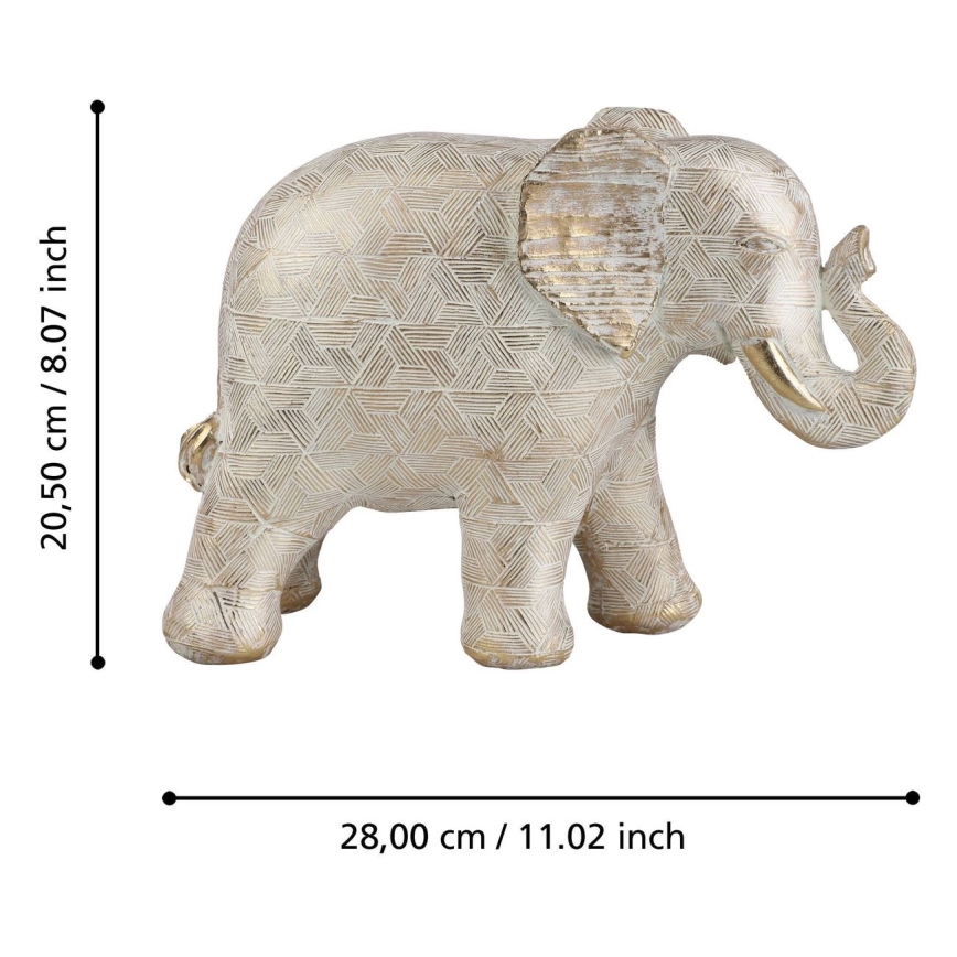 Eglo - Decoratie 20,5x28 cm olifant/hars