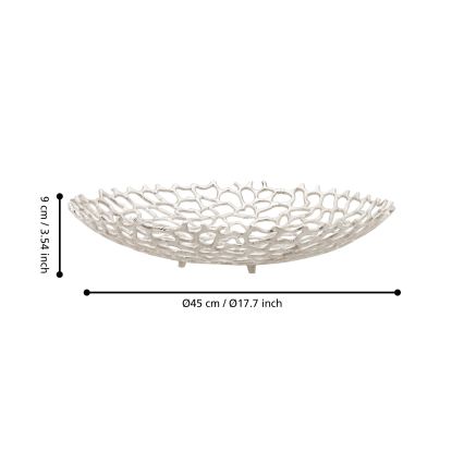 Eglo 427488 - Decoratieve schaal KIMITSU Ø 45 cm zilver