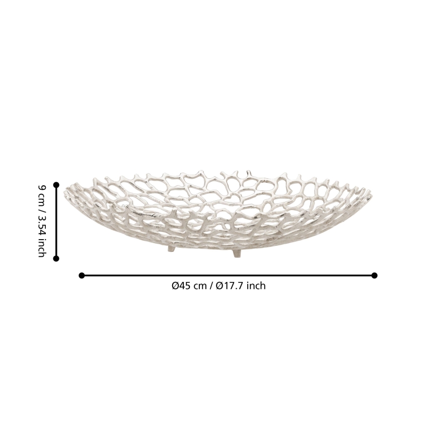 Eglo 427488 - Decoratieve schaal KIMITSU Ø 45 cm zilver