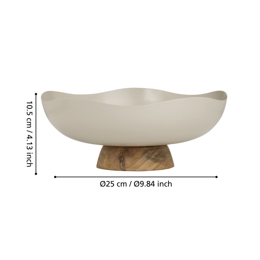 Eglo - Decoratief dienblad diameter 25 cm beige
