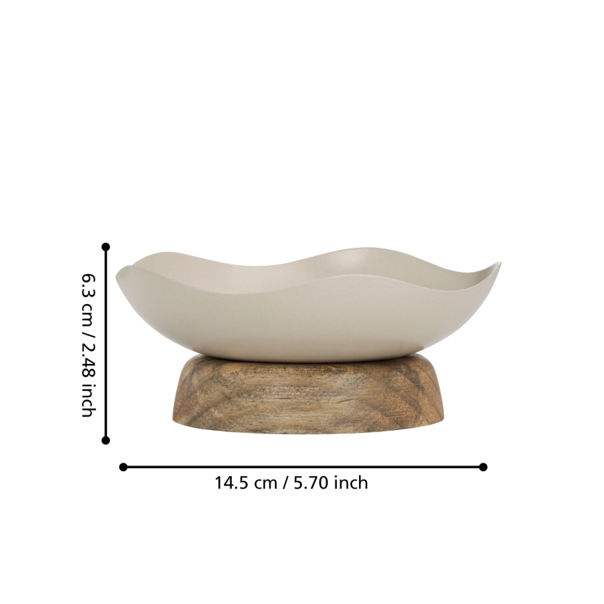 Eglo - Decoratief dienblad diameter 14,5 cm beige