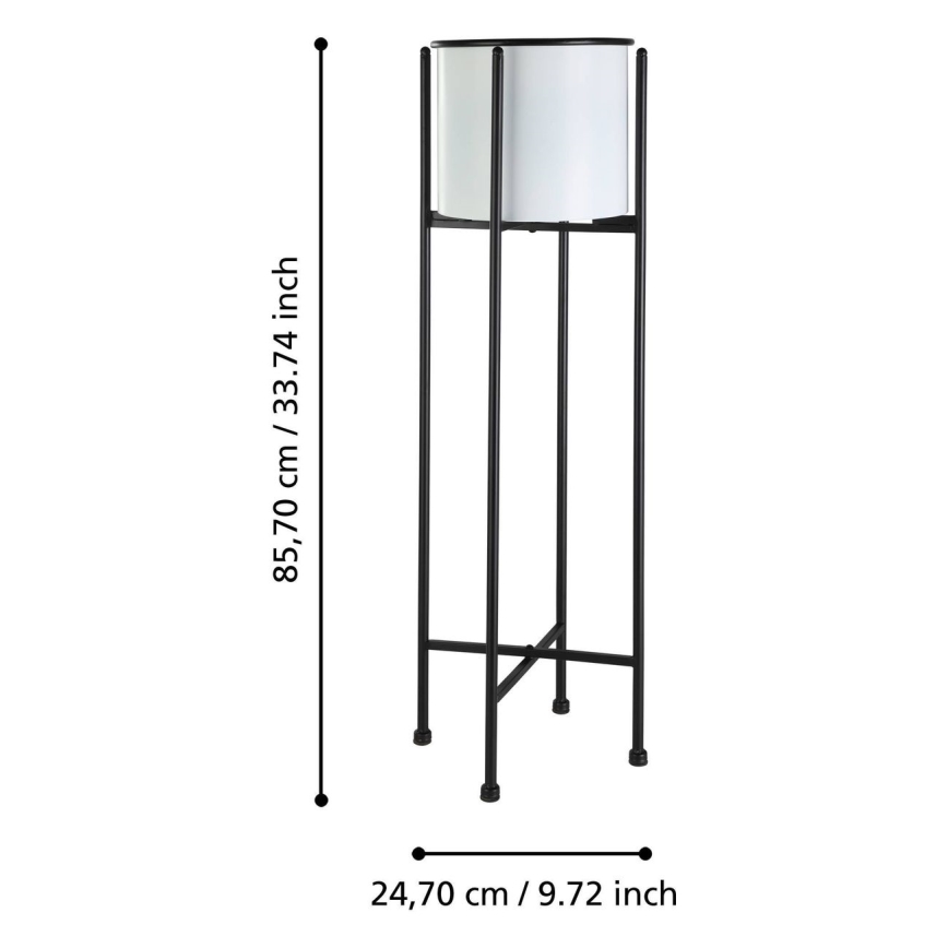 Eglo - Metalen bloempot 85,7x24,7 cm wit/zwart