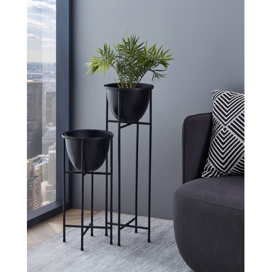 Eglo - Metalen bloempot 73x23,5 cm zwart