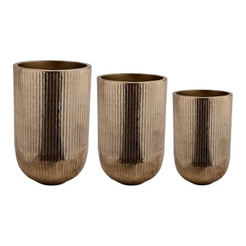 Eglo 428097 - SET van 3 metalen vazen OKAYAMA 77x51 cm bronskleurig