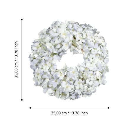 Eglo - Kunstmatige bloemenkrans diameter 35 cm blauw