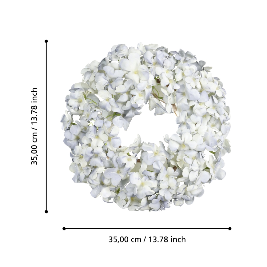 Eglo - Kunstmatige bloemenkrans diameter 35 cm blauw