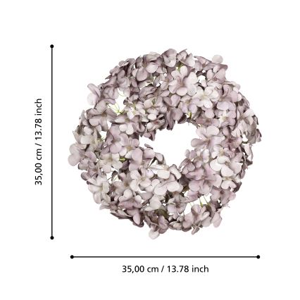 Eglo - Kunstmatige bloemenkrans diameter 35 cm paars