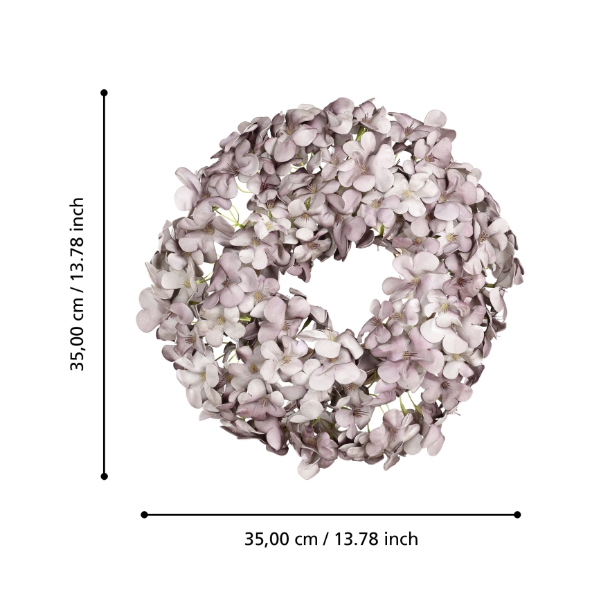 Eglo - Kunstmatige bloemenkrans diameter 35 cm paars