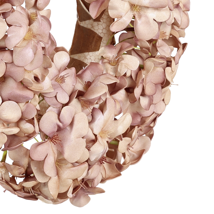 Eglo - Kunstmatige bloemenkrans diameter 35 cm roze