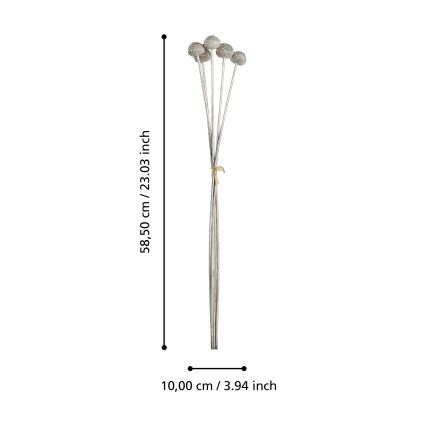 Eglo - Kunstbloem 58,5 cm zilver
