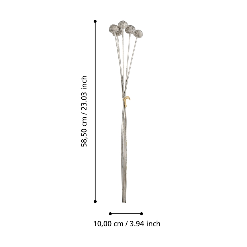 Eglo - Kunstbloem 58,5 cm zilver
