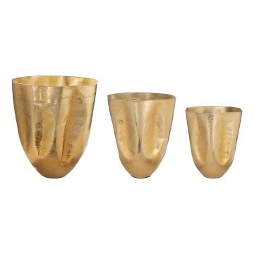 Eglo 428392 - SET van 3 metalen vazen OKAYAMA goudkleurig