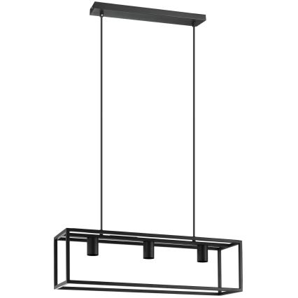 Eglo 43032 - Hanglamp aan een koord ELDRICK 3xE27/40W/230V zwart