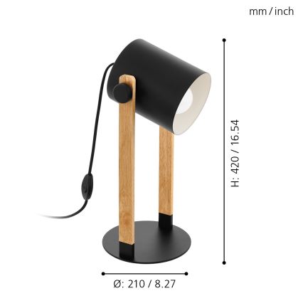 Eglo - Tafellamp 1x E27 / 28W / 230V