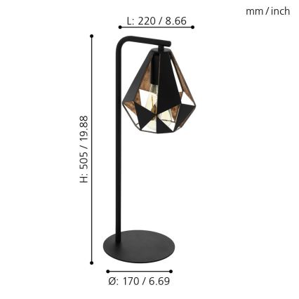 Eglo - Tafellamp 1x E27 / 60W / 230V