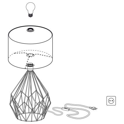 Eglo 43078 - Tafellamp CARLTON 1x E27 / 60W / 230V