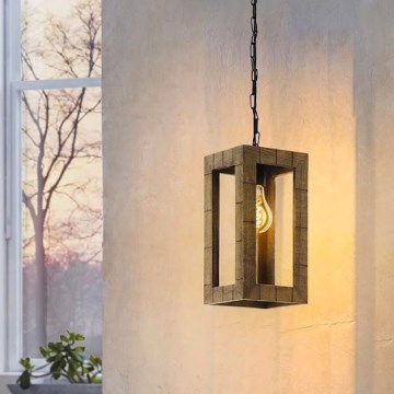 Eglo 43105 - Hanglamp aan ketting TAKHIRA 1xE27/60W/230V esdoorn