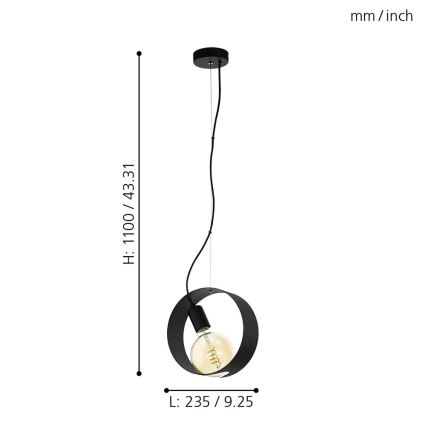 Eglo 43128 - LED-hanglamp met kabel MAIDENHEAD 1xE27/4W/230V