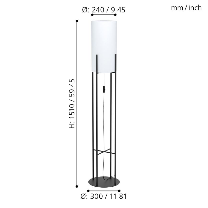 Eglo - Vloerlamp 1xE27/60W/230V