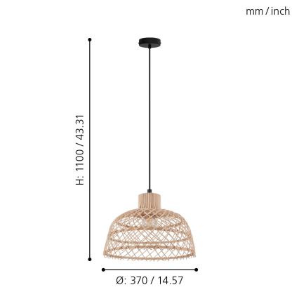 Eglo - Hanglamp aan koord 1xE27/40W/230V