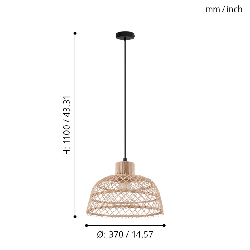 Eglo - Hanglamp aan koord 1xE27/40W/230V