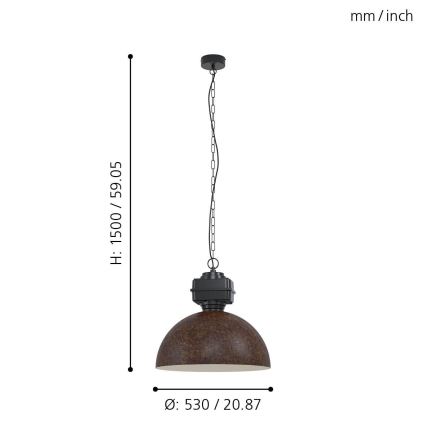 Eglo - Hanglamp aan ketting 1xE27/40W/230V