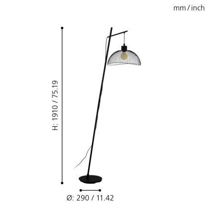 Eglo - Vloerlamp 1xE27/60W/230V