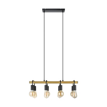 Eglo 43316 - Kabelhanglamp ERRIBERA 8xE27/40W/230V eik/zwart