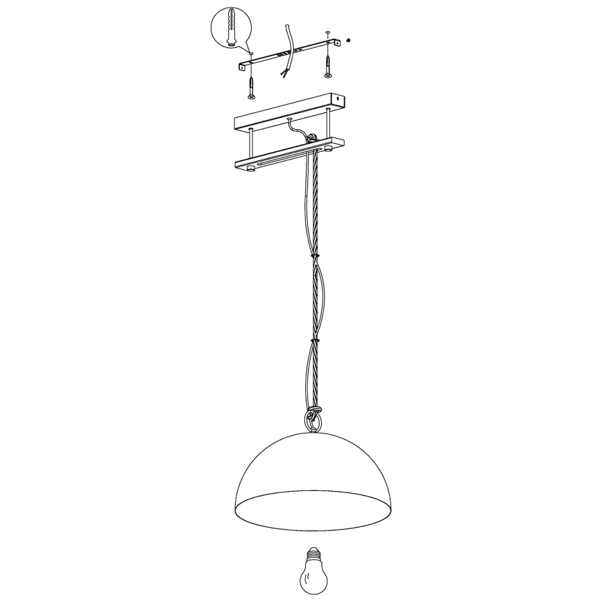 Eglo 43396 - Hanglamp met kabel HODSOLL 1xE27/40W/230V