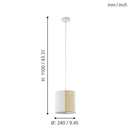 Eglo - Hanglamp aan koord 1xE27/40W/230V