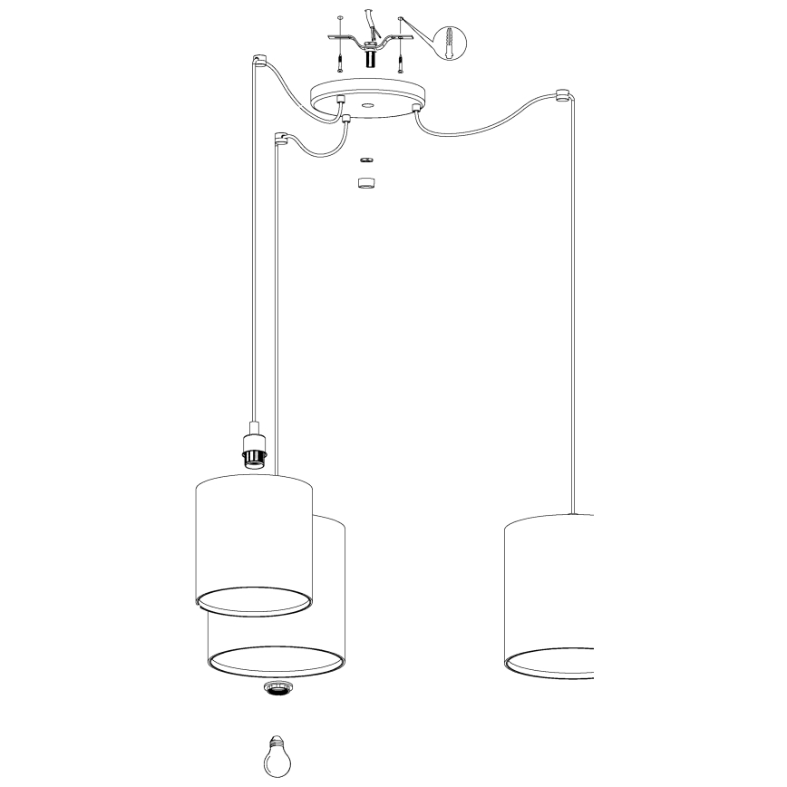 Eglo - Hanglamp aan een koord 3xE27/40W/230V spin