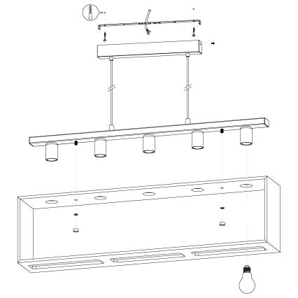 Eglo - Hanglamp aan koord 5xE27/40W/230V