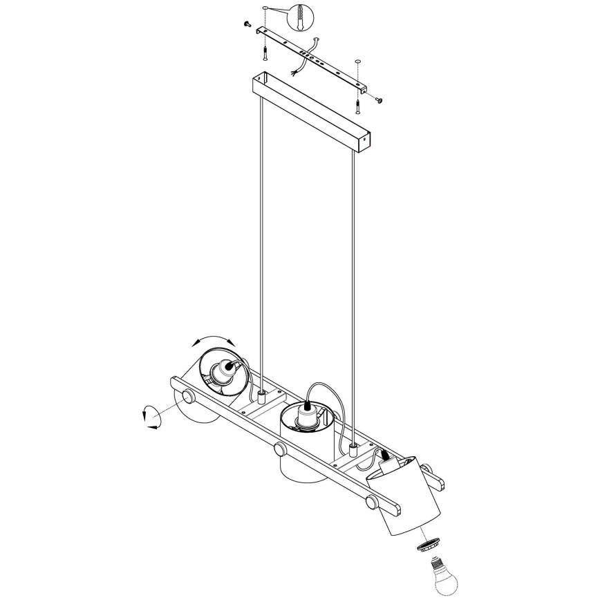 Eglo - Hanglamp aan koord 3xE27/28W/230V