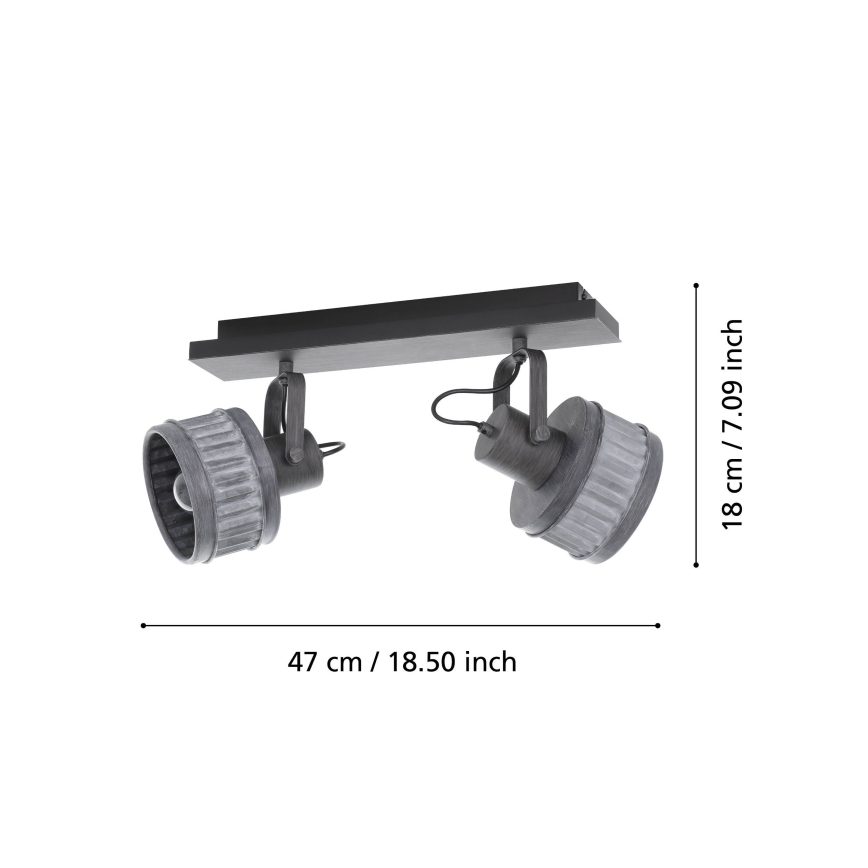 Eglo 43445 - Spotlamp TURROCK 2xE27/28W/230V