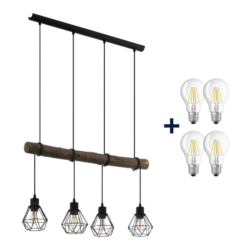 Eglo 43476 - LED Hanglamp aan kabel HORNINGTOPS 4xE27/7W/230V