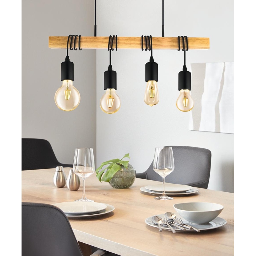 Eglo - Hanglamp aan een koord TOWNSHEND 4xE27/60W/230V