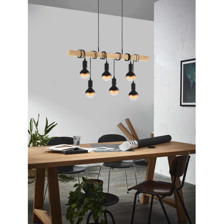 Eglo - Hanglamp aan een koord TOWNSHEND 6xE27/60W/230V