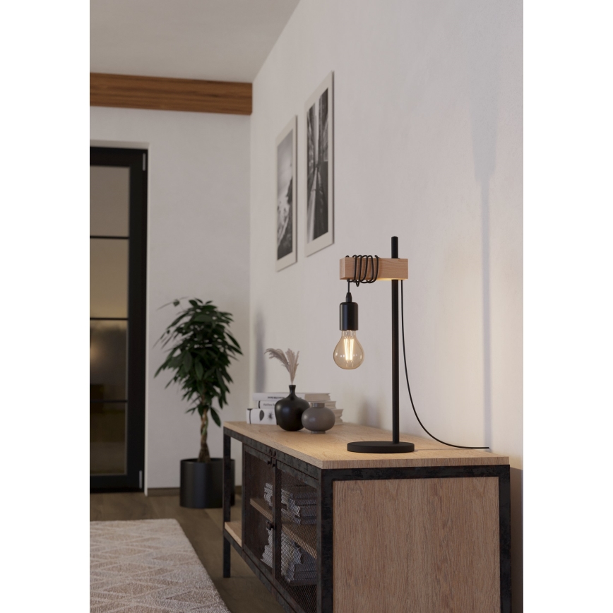 Eglo - Tafellamp TOWNSHEND 1xE27/10W/230V - FSC gecertificeerd