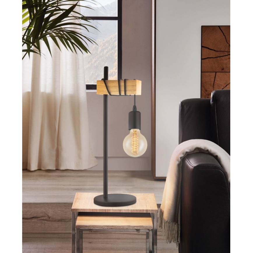 Eglo - Tafellamp TOWNSHEND 1xE27/10W/230V - FSC gecertificeerd