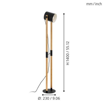 Eglo - Vloerlamp 1xE27/28W/230V