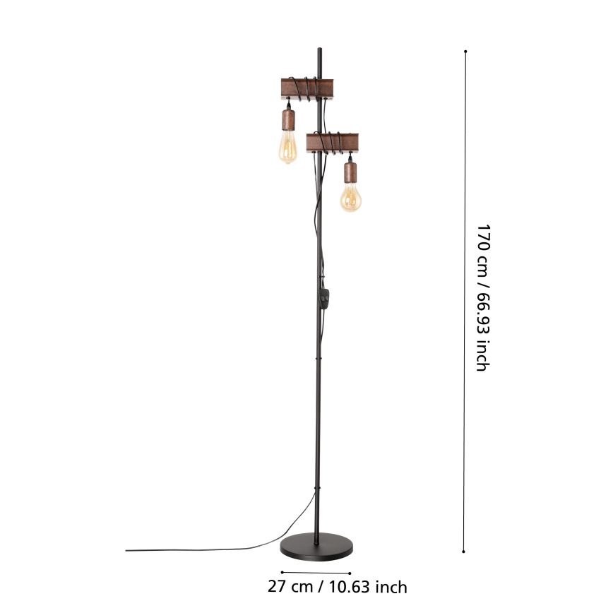 Eglo - Staande Lamp TOWNSHEND 2xE27/10W/230V
