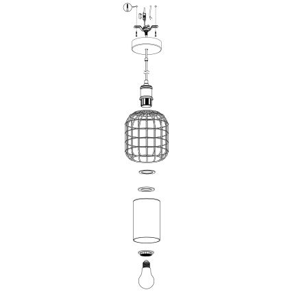 Eglo - Hanglamp aan een koord 1xE27/40W/230V