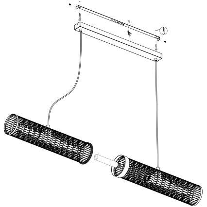 Eglo - Hanglamp aan een koord 4xE27/40W/230V